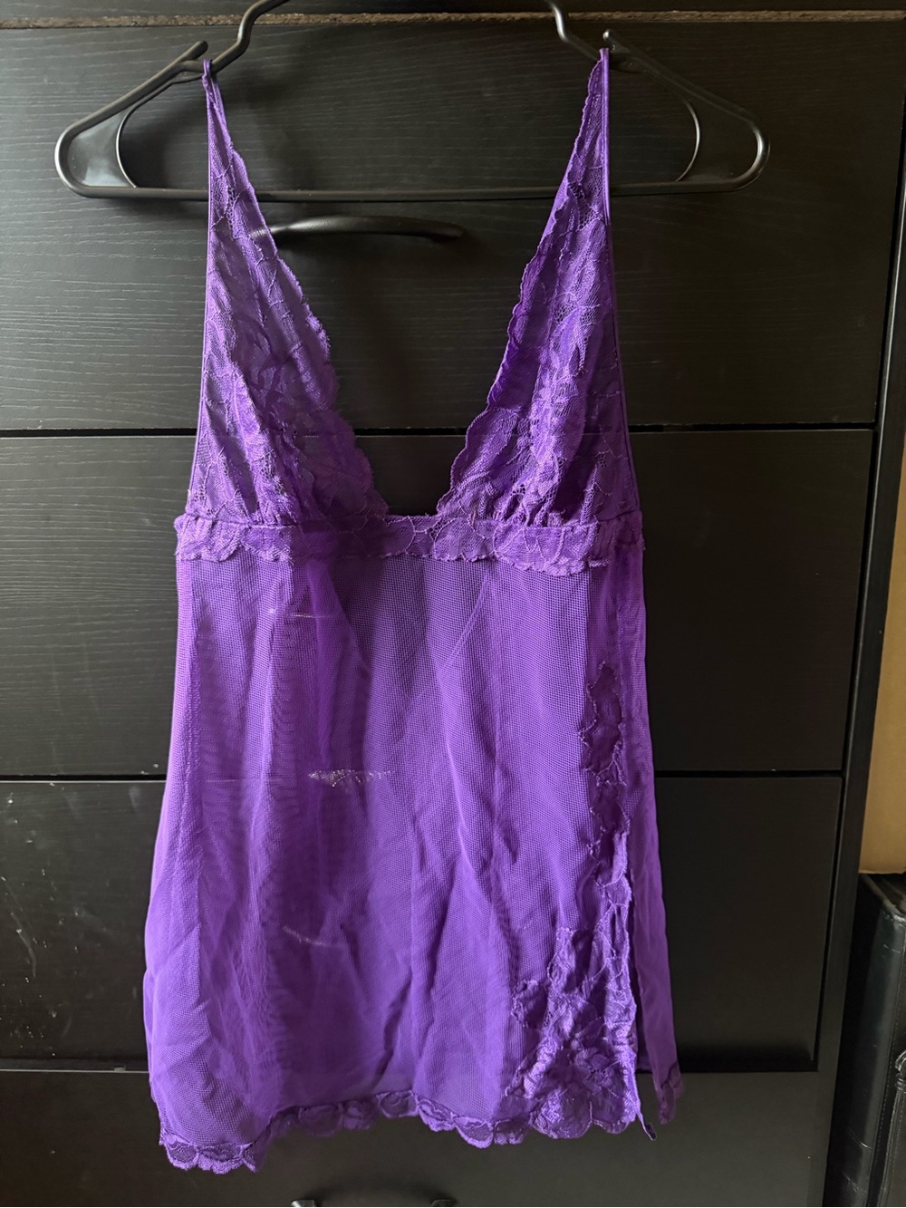 Vintage Victoria's Secret Purple Lace V-Neck Chemise